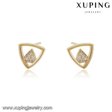 94563 xuping new fashion triangle shape stud diamond earring in China wholesale